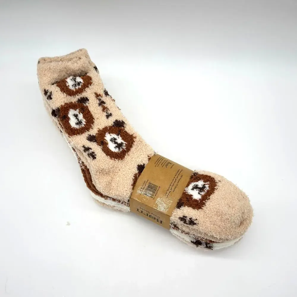 Born Cozy Bear Socks 4 Pack Women’s Size 4-10 NEW